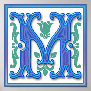 M - Vintager Buchstabe M Poster