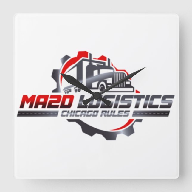 MA2D LOGISTIC QUADRATISCHE WANDUHR (Vorderseite)