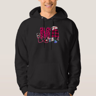 Ma Leopard Kariert Nurse Pink Stethoscope Nursing Hoodie