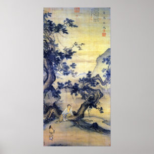 Ma Lin Stille Beim Wind im Kiefernwald Poster