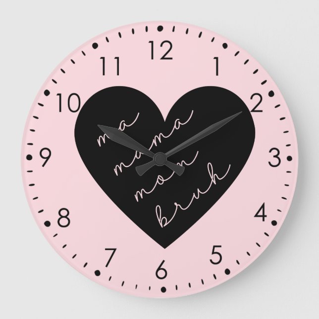 Ma Mama Mama Bruh Pink Große Wanduhr (Vorderseite)