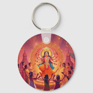 Maa Durga - Das Herz der Dussehra-Feiern Schlüsselanhänger