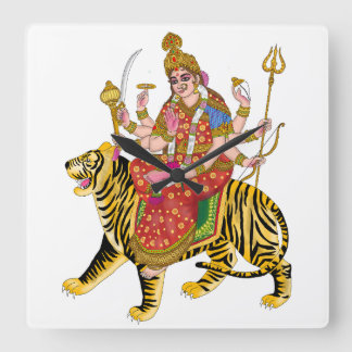 Maa Durga Wall Clock Quadratische Wanduhr