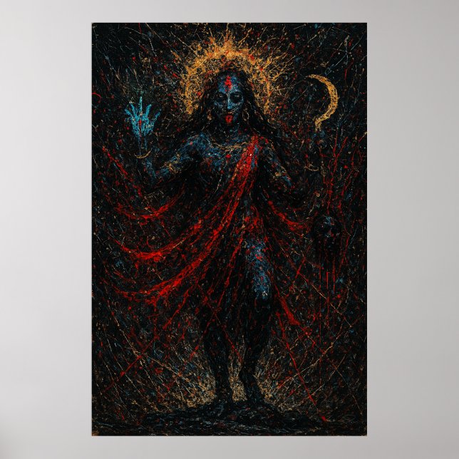Maa Kali - Göttin des Powers und Schutzkunst Poster (Vorne)