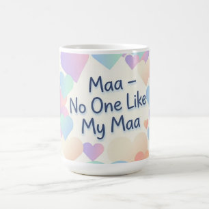 Maa Niemand wie meine Maa - Pastel Heart Wanduhr Kaffeetasse