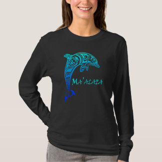 Maalaea Maui Hawaii Vintag Retro Tribal Dolphin V T-Shirt