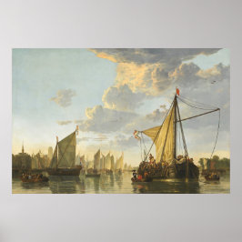 Maas at Dordrecht - Aelbert Cuyp Fine Art Poster
