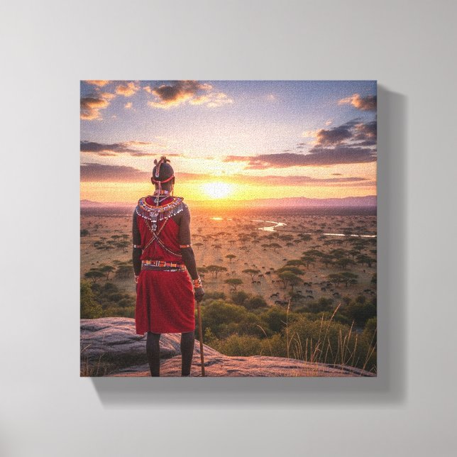 Maasai-Kunstleinwand Leinwanddruck (Vorderseite)