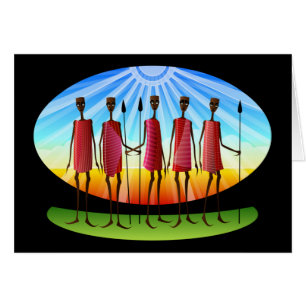 Maasai Männer mit Speeren