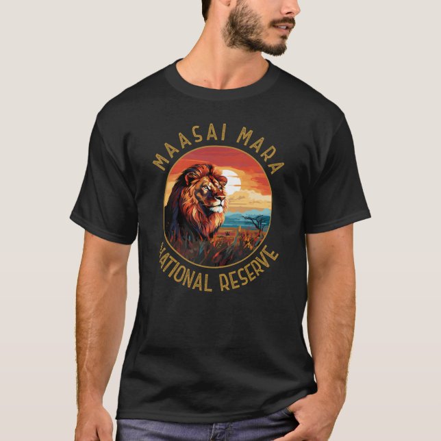 Maasai Mara National Reserve Lion Retro Not leiden T-Shirt (Vorderseite)