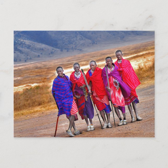 Maasai Men Postkarte (Vorderseite)