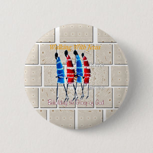 Maasai Morans Christlich Art Print Button
