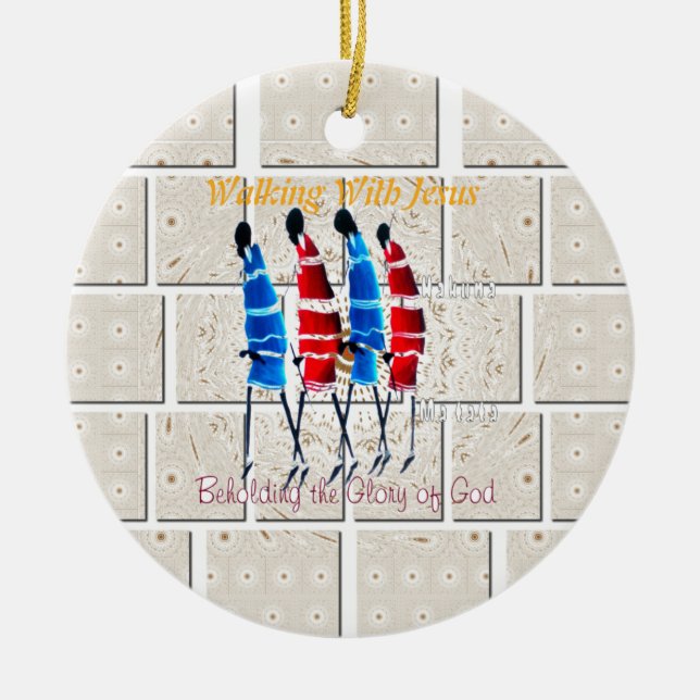 Maasai Morans Christlich Art Print Keramik Ornament (Vorne)