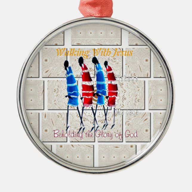 Maasai Morans Christlich Art Print Ornament Aus Metall (Vorne)