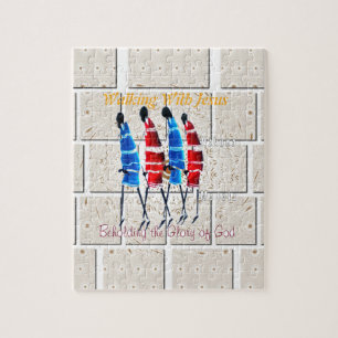 Maasai Morans Christlich Art Print Puzzle