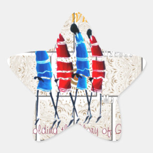 Maasai Morans Christlich Art Print Stern-Aufkleber