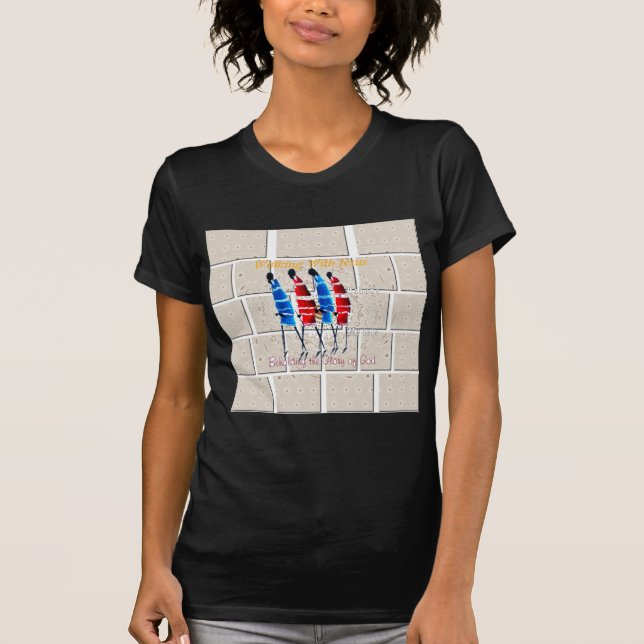 Maasai Morans Christlich Art Print T-Shirt (Vorderseite)