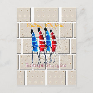Maasai Morans Christliches Kunstwerk Postkarte