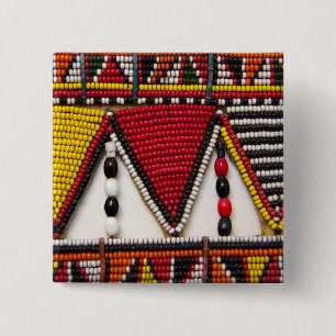 Maasai-Stammesperlenarbeit Button