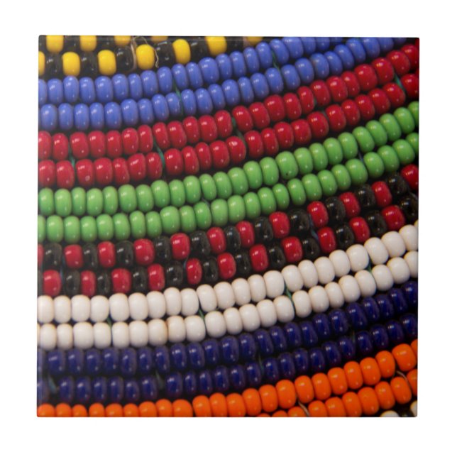 Maasai-Stammesperlenmuster Fliese (Vorderseite)
