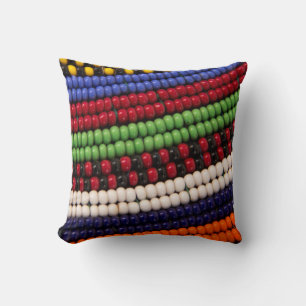 Maasai-Stammesperlenmuster Kissen