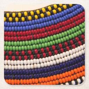 Maasai-Stammesperlenmuster Rechteckiger Pappuntersetzer