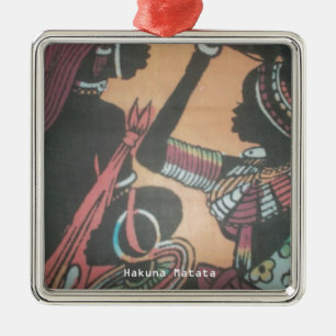 Maasai Tradition und Kultur Muster Art Design Silbernes Ornament