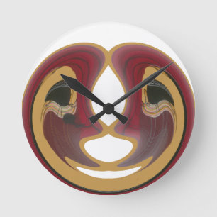 Maasai Tribal Whirl Art Print Runde Wanduhr