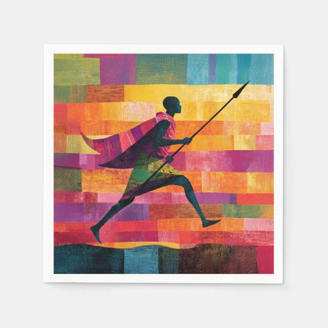 Maasai Warriors Reise Serviette (Vorderseite)