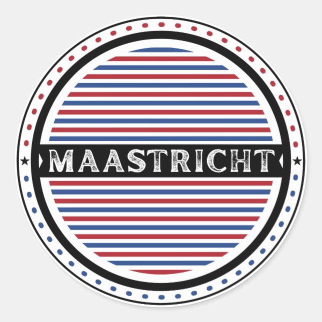 Maastricht City Pride Ememblem – Niederländische I Runder Aufkleber (Vorderseite)