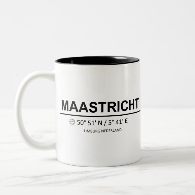 Maastricht Coordinaten - Maastricht Coordinates Zweifarbige Tasse (Links)