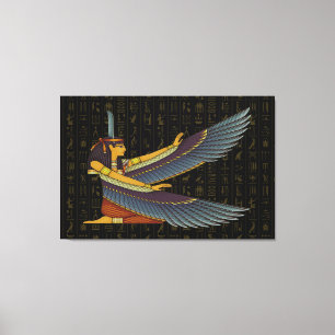 Ma'at Goddess auf Hieroglyphen Canvas drucken Leinwanddruck
