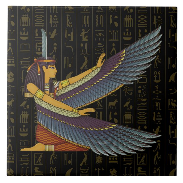 Maat Göttin Keramikfliese (Vorderseite)