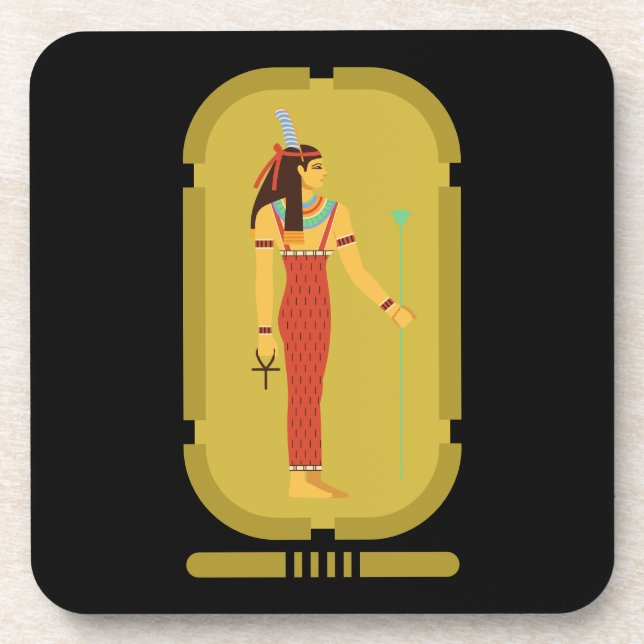 Maat On Gold Cartouche Getränkeuntersetzer (Vorderseite)