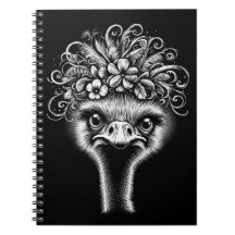 Mable the Ostrich - Artistic Spiral Notebook