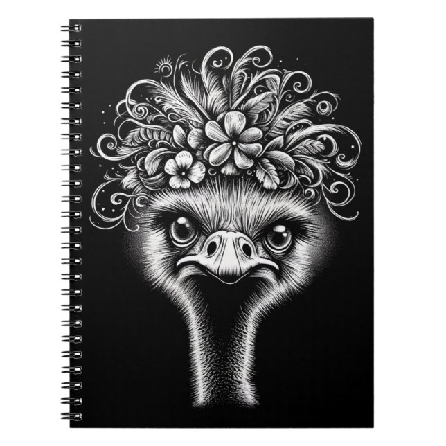 Mable the Ostrich - Artistic Spiral Notebook Notizblock (Vorderseite)