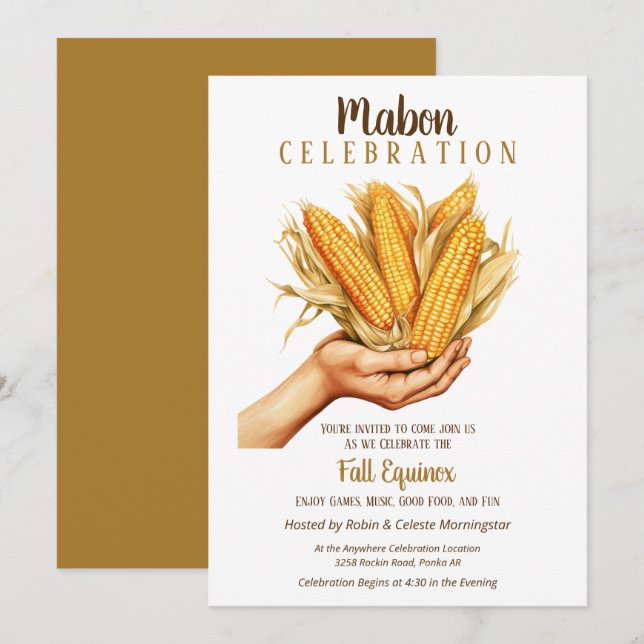 Mabon Fall Equinox Harvest Corn Bouquet Einladung (Vorne/Hinten)