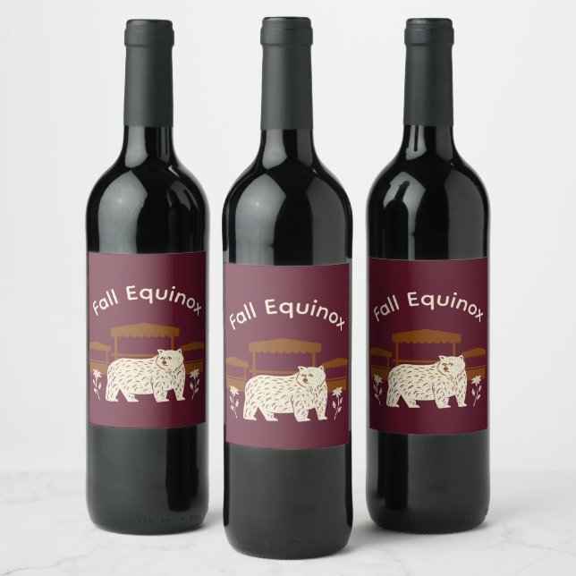 Mabon Harvest Fall Equinox Einladung Weinetikett (Flaschen)