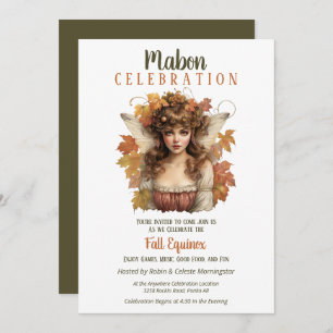 Mabon Harvest Fall Equinox Retro Fairy Einladung
