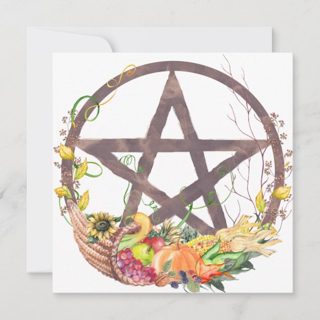 Mabon Harvest Pentagramm Herbst Equinox Karte (Vorderseite)