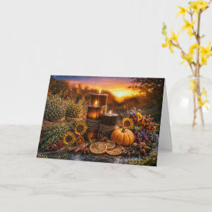 Mabon Herbst- oder Tagundnachtgleiche Kerzen Kräut Karte