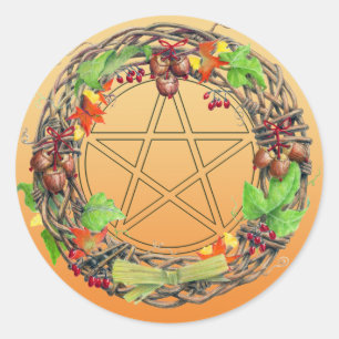 Mabon Wreath Runder Aufkleber