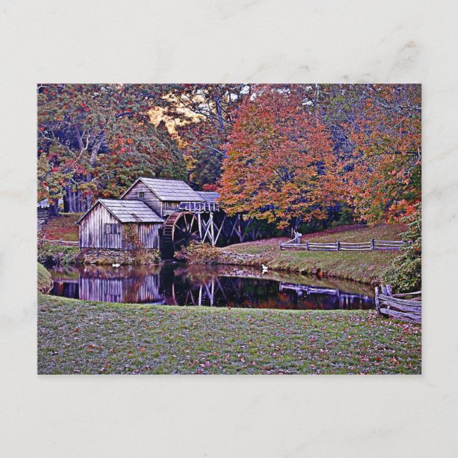 Mabry Mill im Herbst Postkarte (Vorderseite)
