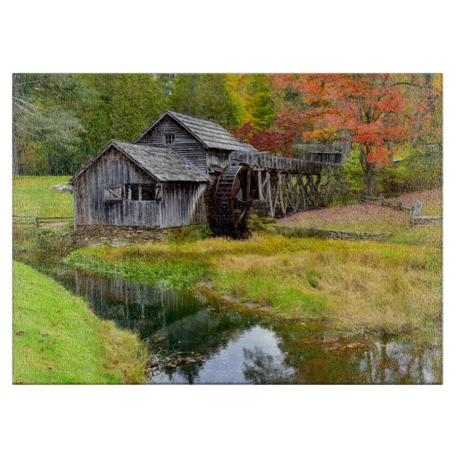 Mabry Mill im Herbst Schneidebrett (Vorderseite)