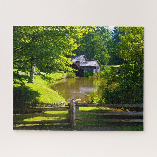 Mabry Mills Virginia Weihnachtsgrüße Puzzle (Horizontal)