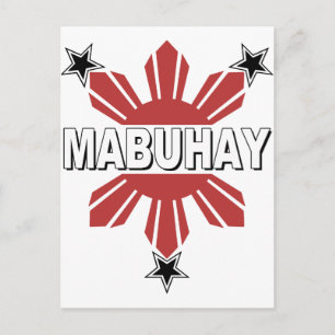 Mabuhay Filipino Sonne und Stern Postkarte