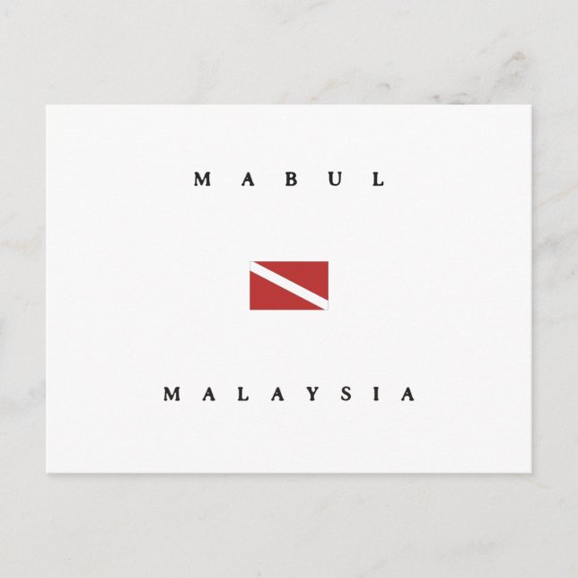 Mabul Malaysia Scuba Dive Flag Postkarte (Vorderseite)