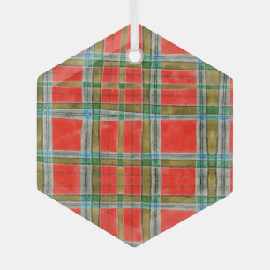 MAC BAIN TARTAN Glas Hexagon Ornament