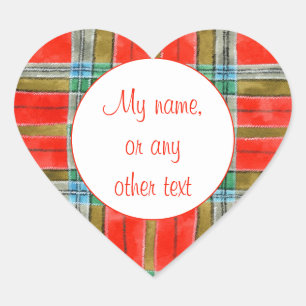 MAC BAIN TARTAN Heart Matte Stickers