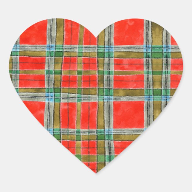 MAC BAIN TARTAN Herzkleber Herz-Aufkleber (Vorderseite)
